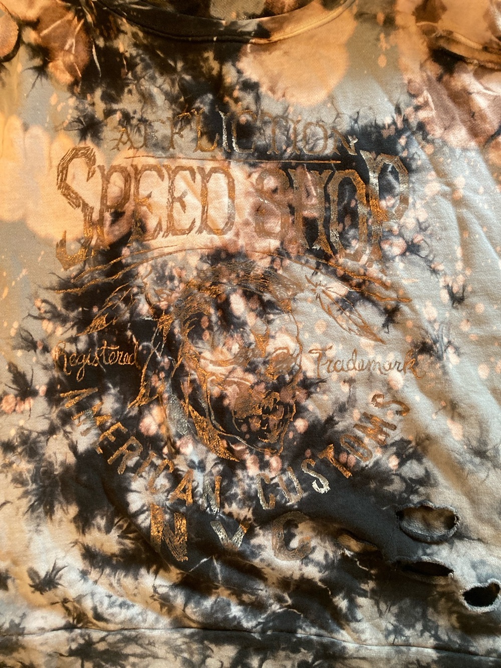 Affliction Black & Beige Tie-Dye Logo Sweatshirt - Picture 13 of 16